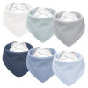 Picture of Susurration Muslin Baby Drool Bibs 6Pack Soft Triangular Adjustable Baby Bandana Bibs for Unisex Girls & Boys (Blue)