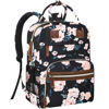 Picture of Tenot Diaper Bag Backpack for Women Large Capacity, Baby Bag with Insulated Pockets Multifunctional Diaper Bags For Baby Girl Boy Waterproof Baby Bags For Boys Girls Maternity Bag Black Pink Floral