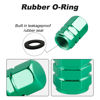 Picture of Alpmosn Aluminum Tire Stem Valve Caps Wheel Valve Covers Car Dustproof Tire Cap Cover Accessories, Universal for SUV, Car, Bike and Motorcycle, Hexagon Shape (4PCS Green)