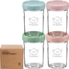 Picture of KeaBabies 4pk 8oz Glass Baby Food Containers - Leak-Proof, Microwavable Small Baby Glass Jars with Lids, Baby Food Storage Containers, Baby Snack Containers, BPA-Free Baby Food Jars (Musk Dusk)