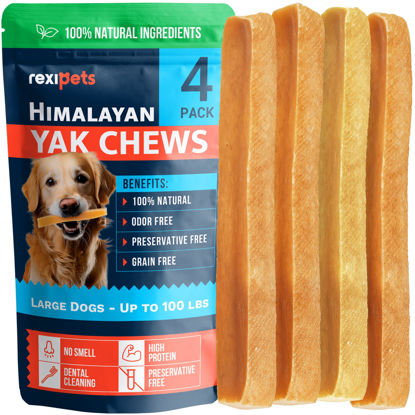 Picture of 100% Natural Yak Cheese Himalayan Made Dog Chews All Breeds - Lactose Free Yak Chews for Small, Medium & Large Dogs - Dental Cleaning Dog Chews Aggressive Chewers - Long Lasting Odor & Gluten Free