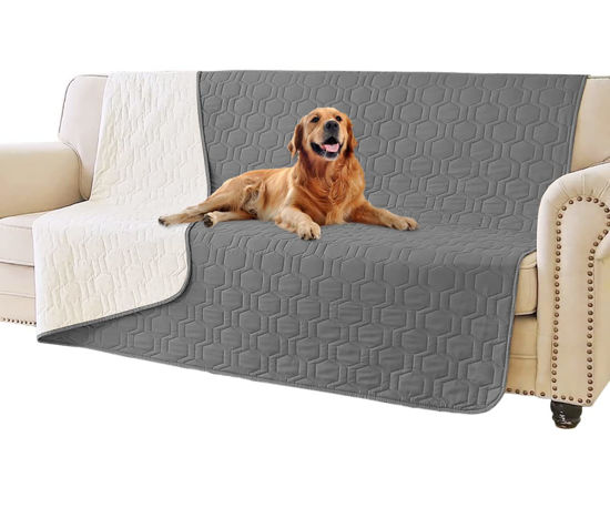Picture of Tcksstex Waterproof and Non-Slip Dog Bed Cover and Pet Blanket Sofa Pet Bed Mat ，car Incontinence Mattress Protectors Furniture Couch Cover for Most Cats Dogs,Pets（52x82-Dark Grey）