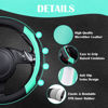 Picture of CAR PASS Line Rider Microfiber Leather Sporty Steering Wheel Cover Universal Fits for 95% Truck,SUV,Cars, 14.5-15 inch Anti-Slip Safety Comfortable Design (Black Mint Blue)