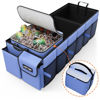 Picture of HOTOR Trunk Organizer for Car & SUV, Sturdy Car Organizer with Removable Car Cooler, Large Foldable Trunk Organizer with Cooler for Car, 3 Compartments, Adjustable Straps,Blue，30.90”×12.60“×10.63”