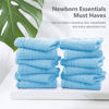 Picture of SWEET DOLPHIN 12 Pack Muslin Burp Cloths Large 100% Cotton Hand Washcloths for Baby - Baby Essentials Extra Absorbent and Soft Boys & Girls Milk Spit Up Rags for Newborn Registry- Aquamarine, 20" X10"