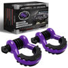 Picture of AUTMATCH D Ring Shackle 3/4" Shackles (2 Pack) 41,887Ibs Break Strength with 7/8" Screw Pin and Shackle Isolator Washers Kit for Tow Strap Winch Off Road Vehicle Recovery Purple & Black