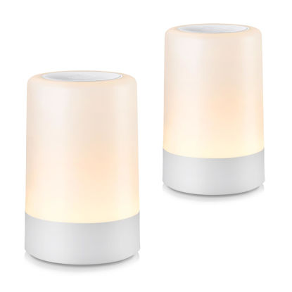 Picture of G Keni Nursery Baby Night Light for Kids, Portable LED Touch Night Lamp for Kids and Adult, Breastfeeding, Sleep Aid, USB Rechargeable Nursing Lamp, Bedside Dimmable Warm Night Light (2 Pack)