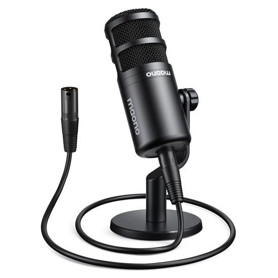 Picture of MAONO XLR Podcast Microphone, Cardioid Studio Dynamic Mic for Vocal Recording, Streaming, Voice-Over, Voice Isolation Technology, Metal Mic, Works for Audio Interface, Mixer, Sound Card-PD100