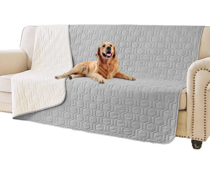Picture of Tcksstex Waterproof and Non-Slip Dog Bed Cover and Pet Blanket Sofa Pet Bed Mat ，car Incontinence Mattress Protectors Furniture Couch Cover for Most Cats Dogs,Pets（52x82-Light Grey）