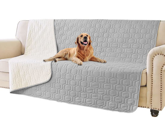 Picture of Tcksstex Waterproof and Non-Slip Dog Bed Cover and Pet Blanket Sofa Pet Bed Mat ，car Incontinence Mattress Protectors Furniture Couch Cover for Most Cats Dogs,Pets（52x82-Light Grey）