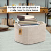 Picture of COMFY-HOMI Storage Basket for Shelves, Woven Baskets for Storage, Cotton Rope Basket for Toys,Towel Baskets, Toy Storage Organizer, Storage Cube Bin, Organization and Storage-All Brown