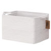 Picture of COMFY-HOMI Cotton Rope Woven Basket with Handles for Shelves,Toys,Book, Cloth Storage Baskets Bin for Organizing-13.5"x11"x9.5" Toy Decorative Organizer for Living Room, Bathroom-All White