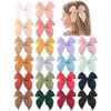 Picture of Niceye Fable Girls Hair Bows Cotton Linen Alligator Hair Clips or Little Girls Toddlers Kids Neutral Handmade Hair Accessories - 4.5” bow