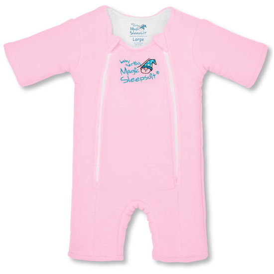 Picture of Baby Merlin's Magic Sleepsuit - Microfleece Baby Transition Swaddle Sleep Suit for Infants 3-6 Months and 6-9 Months - Baby Sleepsuit with Double Zipper for Easy Diaper Changes - Pink