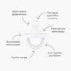 Picture of Ryan & Rose Cutie PAT Pacifier Teether 3 Pack and Flex Clip (Flat, White)