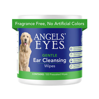 Picture of ANGELS' EYES Ear Cleansing Wipes for Dogs & Cats, Removes Dirt, Wax, Odor, Help Reduce Infections & Itching, No Artificial Colors or Fragrance, 100ct