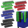 Picture of SWANLAKE Magnetic Socket Organizer Set, 1/4", 3/8", 1/2" Socket Holds 286 Pieces Magnetic Socket Trays.(Blue&red&black&green, 12 Pcs)