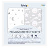 Picture of TotAha Premium Stretchy Crib Sheets (2-Pack)-Hypoallergenic, Silky Comfort, Buttery Soft, Calming Effect, All-Season Jersey-Knit Sheets, 9'' Extra Deep Pocket, Moon & Grey Sky