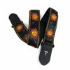 Picture of Perris Leather Guitar Strap - Sunshine Motif Jacquard Ribbon Guitar Strap, with Leather Ends - Electric/Acoustic/Bass Guitar Strap - Adjustable Strap From 39″ to 58″ - Black