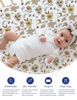 Picture of TotAha Crib Sheets for Boys Girls, Buttery Soft Crib Mattress Fitted Sheet, Super Stretchy Jesery Knit Baby Sheet, Silky Comfort Baby Bed Sheets 28x52x9 Extra Deep Pocket(Botanical Garden & Cute Bear)