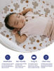 Picture of TotAha Cactus Crib Sheets (2-Pack) - Hypoallergenic, Silky Comfort, Buttery Soft, Calming Effect, All-Season Jersey-Knit Sheets, 9'' Extra Deep Pocket Baby Western Crib Sheet
