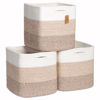 Picture of NaturalCozy Storage Cubes 11 Inch Cotton Rope Woven Baskets for Organizing, 3-Pack | Cube Storage Bin | Square Storage Baskets for Shelves Organizer, Classroom, Kids Toy Bins, Closet, Baby Nursery