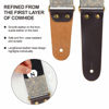 Picture of Nefelibata Guitar Strap, Vintage Cotton Guitar Straps with Genuine Leather Ends for Bass, Electric & Acoustic Guitars, Free Strap Button, 1 Pair Strap Locks and 4 Guitar Picks