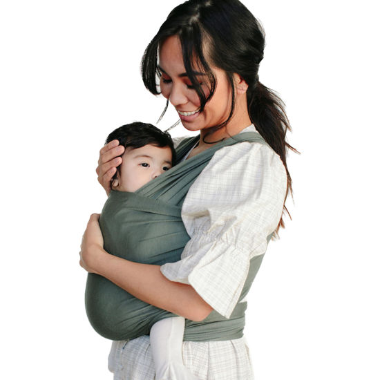 Picture of Solly Baby Wrap Carrier, Lightweight Hands-Free Baby Sling Carrier Newborns to Toddler, Infants 8-25 Lbs., Baby Registry Must Have, Baby Carrier Wrap, Newborn Baby Essentials, Basil