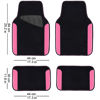 Picture of CAR PASS Rainbow Waterproof Universal Fit Faux Leather Car Carpet- Anti-Slip Nibbed Backing Floor Mats for SUV, Vans,Sedans,Trucks, Automotive Set of 4 for Women&Cute Girly (Black with Pink)