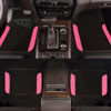 Picture of CAR PASS Rainbow Waterproof Universal Fit Faux Leather Car Carpet- Anti-Slip Nibbed Backing Floor Mats for SUV, Vans,Sedans,Trucks, Automotive Set of 4 for Women&Cute Girly (Black with Pink)