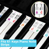 Picture of 61 Key Piano Keyboard Stickers, Piano Notes Guide, Electric Digital Piano Keyboard Labels for Beginner, Key Stickers Made of Reusable Silicone with Dust Cover Cloth and Box (Multicolor)
