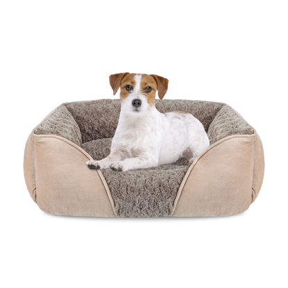 Picture of INVENHO Medium Dog Bed for Large Medium Small Dogs Rectangle Washable Dog Bed, Orthopedic Dog Bed, Soft Calming Sleeping Puppy Bed Durable Pet Cuddler with Anti-Slip Bottom M(25"x21"x8")