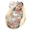 Picture of Galabloomer Newborn Receiving Blanket Headband Set Baby Flower Swaddle (cocal almond)