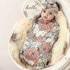 Picture of Galabloomer Newborn Receiving Blanket Headband Set Baby Flower Swaddle (cocal almond)
