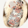 Picture of Galabloomer Newborn Receiving Blanket Headband Set Baby Flower Swaddle (cocal almond)