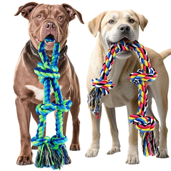 Picture of Dog Rope Toy for Large Dogs, 2 Pack Heavy Duty Dog Chew Toys for Aggressive Chewers, Indestructible Dog Toys for Large Dogs, Durable Tug of War Dog Toy for Medium to Large Breed Teeth Cleaning