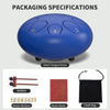 Picture of Rain Drum for Outside Garden, 6 Inches 8 Notes Steel Tongue Chakra Drum, Waterproof Echo Rain Chime Meditation Drum, Musical Instruments for Adult Gift with Drum Bag, Music Book (Dark Blue)