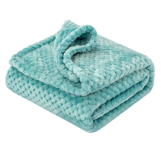 Picture of Fuzzy Blanket or Fluffy Blanket for Baby Girl or boy, Soft Warm Cozy Coral Fleece Toddler, Infant or Newborn Receiving Blanket for Crib, Stroller, Travel, Decorative (40Wx60L, M-Blue Bell)