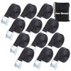 Picture of Cartman 1" x 12' Lashing Straps Cargo Tie-Down Strap Up to 600lbs, 12pk in Carry Bag, Black