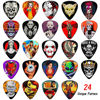 Picture of Guitar Picks 24 Pack Thin, Medium, Heavy Picks with Tin Box,Bass Guitar Pick Variety Pack,Guitar Pick for Acoustic Electric Guitar Bass Ukulele 0.46 0.71 0.96 1.20 mm(Set -4)