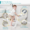 Picture of Forbena Potty Training Toilet Seat with Step Stool Ladder, Toddler Kids Potty Seat for Boys Girls, Non Slip Foldable Toilet Training Seat with Soft Cushion, Comfortable Handles (White-Grey)