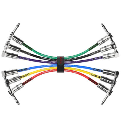 Picture of JOYO Guitar Patch Cables 7.8 Inch Professional Bass Guitar Effect Pedal Patch Cords 1/4 Inch (CM-11, 6 Pack)