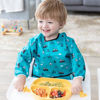 Picture of Bumkins Sleeved Bib for Girl or Boy, Baby and Toddler for 6-24 Mos, Essential Must Have for Eating, Feeding, Baby Led Weaning Supplies, Long Sleeve Mess Saving Food Catcher, Fabric, Outdoors Blue