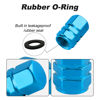 Picture of Alpmosn Aluminum Tire Stem Valve Caps Wheel Valve Covers Car Dustproof Tire Cap Cover Accessories, Universal for SUV, Car, Bike and Motorcycle，Hexagon Shape (4PCS Light Blue)