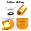 Picture of Alpmosn Aluminum Tire Stem Valve Caps Wheel Valve Covers Car Dustproof Tire Cap Cover Accessories, Universal for SUV, Car, Bike and Motorcycle, Hexagon Shape (4PCS Gold)