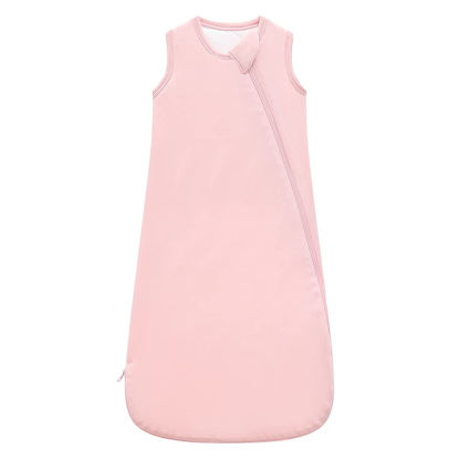 Picture of HAPIU Unisex Rayon Made from Bamboo Baby Sleep Sack TOG 1.0, 2-Way Zipper YKK, Wearable Blanket Baby, 6-18 Months,Blush