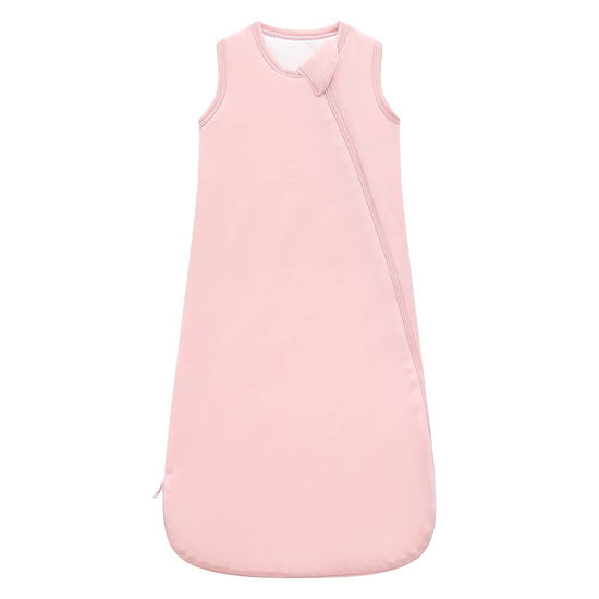 Picture of HAPIU Unisex Rayon Made from Bamboo Baby Sleep Sack TOG 1.0, 2-Way Zipper YKK, Wearable Blanket Baby, 0-6 Months,Blush