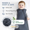 Picture of HAPIU Unisex Rayon Made from Bamboo Baby Sleep Sack TOG 1.0, 2-Way Zipper YKK, Wearable Blanket Baby, 0-6 Months,Charcoal