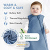 Picture of HAPIU Unisex Rayon Made from Bamboo Baby Sleep Sack TOG 1.0, 2-Way Zipper YKK, Wearable Blanket Toddler, 18-36 Months,Moonlight Blue&Dark Grey