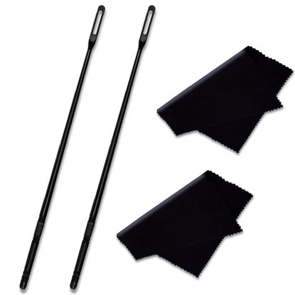 Picture of 2 Pcs Flute Cleaning Kit Flute Cleaning Rod with 2pcs Flute Cleaning Cloth Flute Cleaning Swabs Flute Polishing Cloth Flute Stick Flute Cleaner Flute Cleaning Tools for Flute Maintenance Tools
